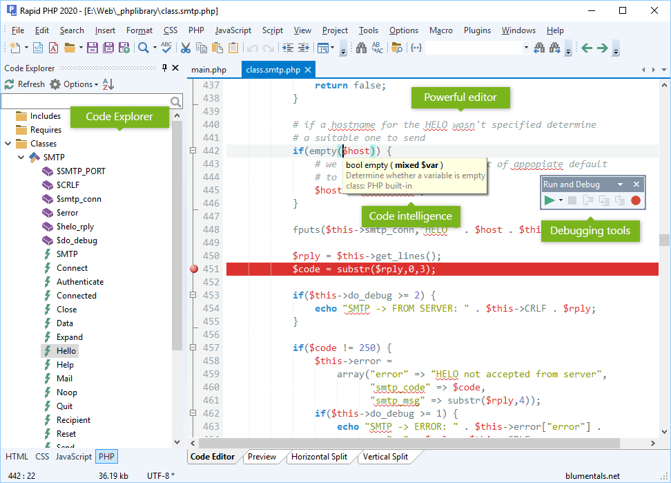 Quick and powerful all-in-one HTML, CSS, JavaScript and PHP editor